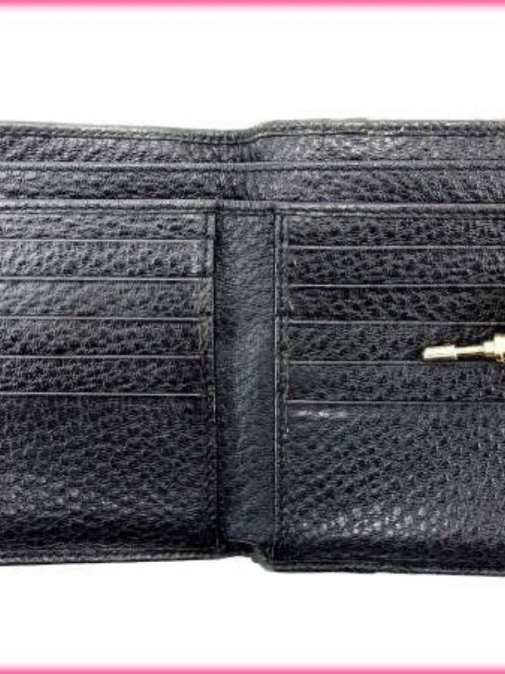 GUCCI Bifold Wallet Black x Gold Women Authentic secondhand - Picture 7 of 7